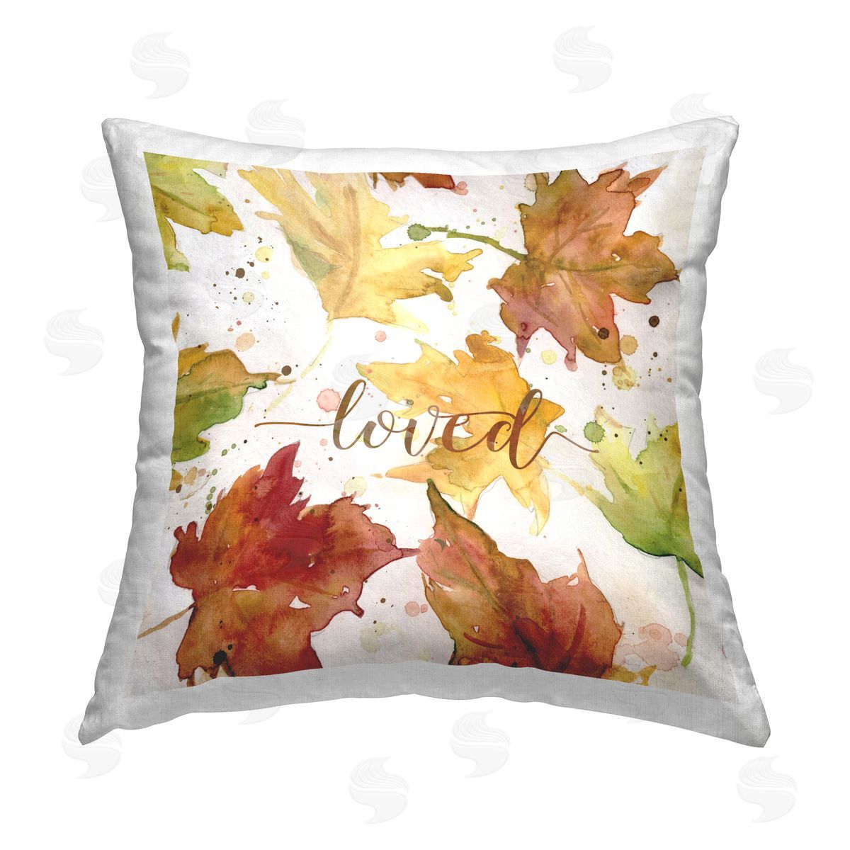 Carol Robinson Loved Modern Maple Leaves Printed Plush Polyester Throw Pillow