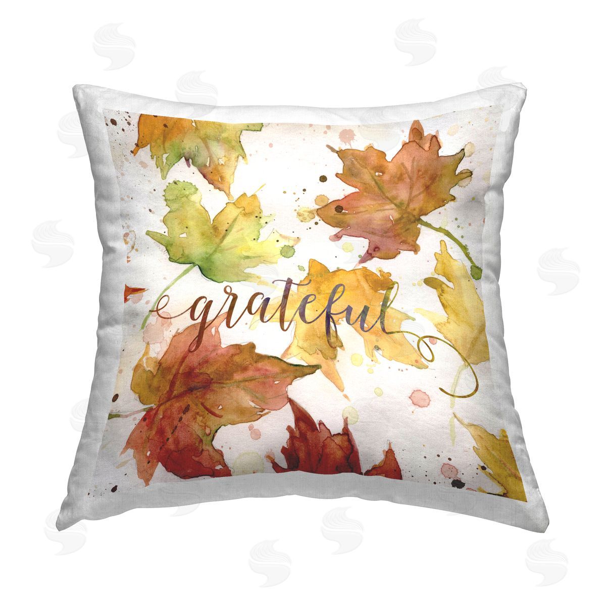 Carol Robinson Grateful Modern Leaves Printed Plush Polyester Throw Pillow