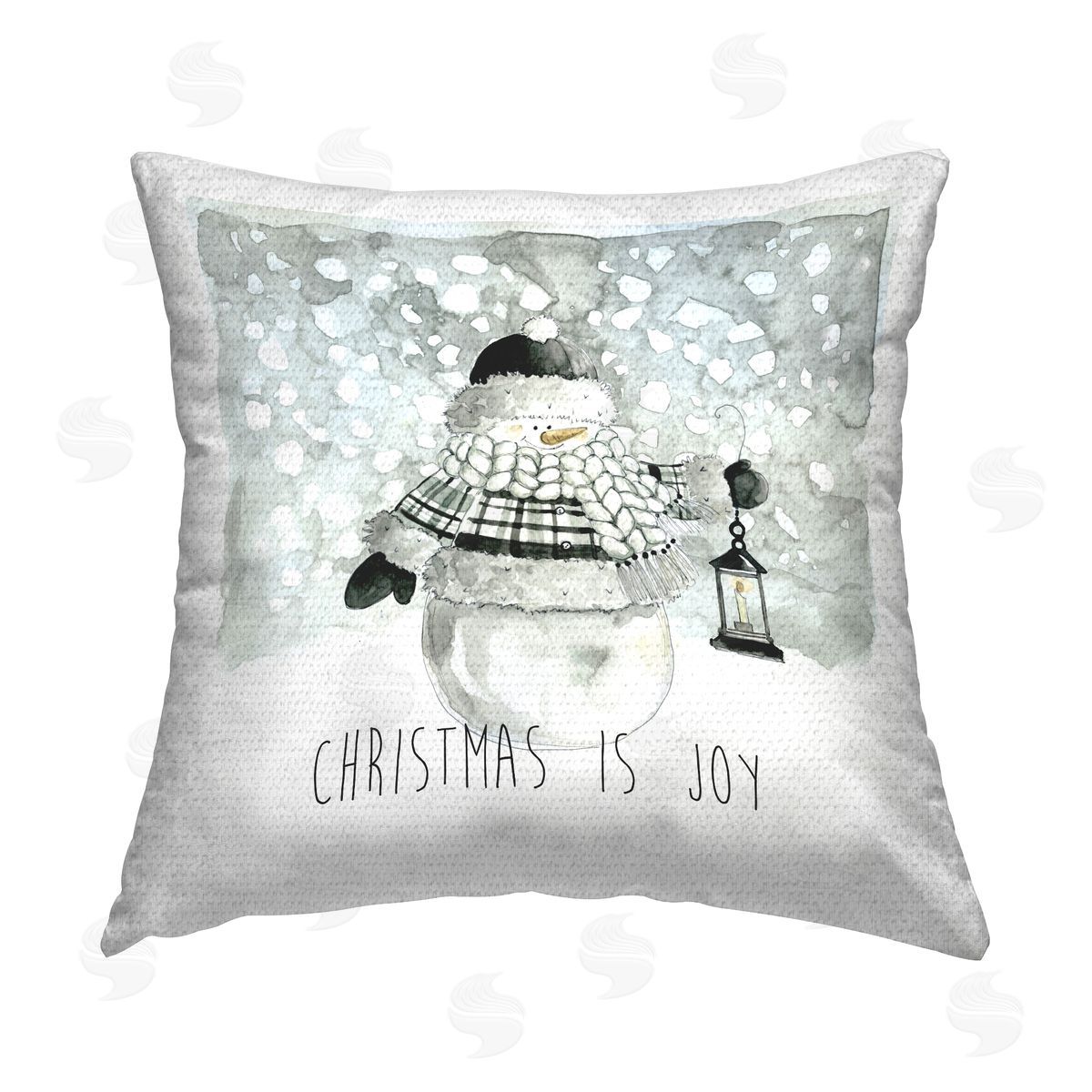 Carol Robinson Christmas is Joy Snowman Outdoor Quick-Dry Polyester Printed Throw Pillow