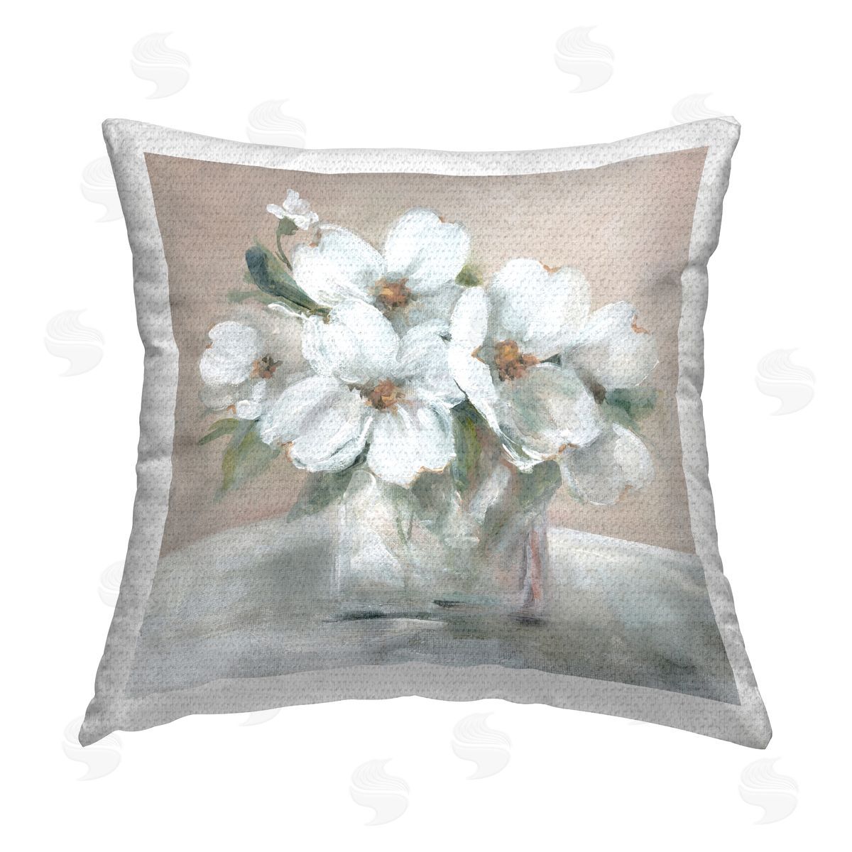 Carol Robinson Blushing Blooms Bouquet Outdoor Quick-Dry Polyester Printed Throw Pillow