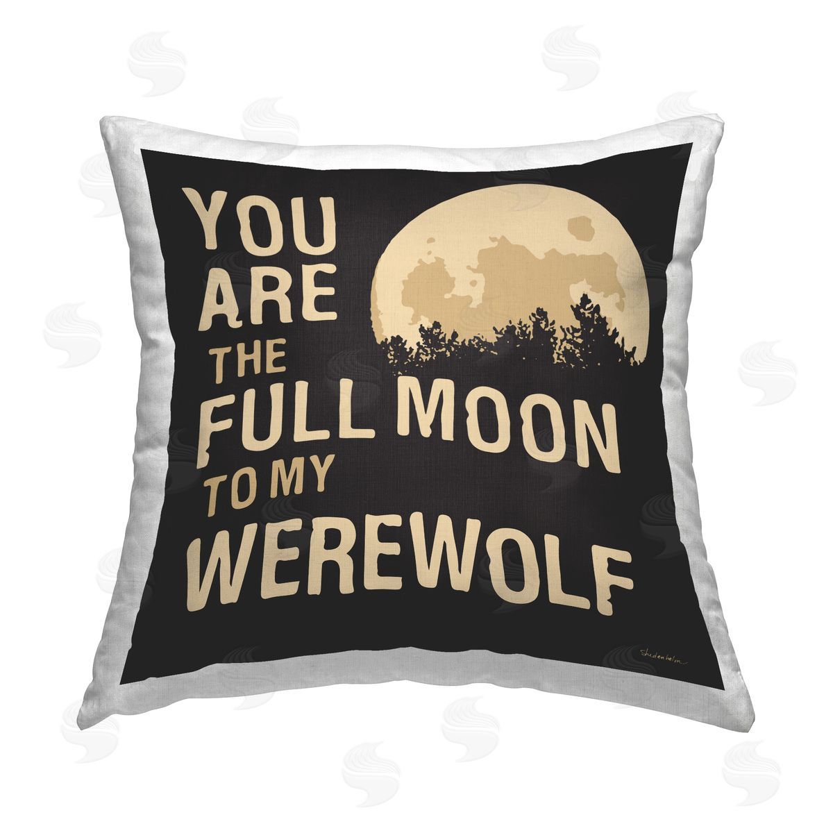 Kendra Shedenhelm Halloween Romance Phrase Printed Plush Polyester Throw Pillow