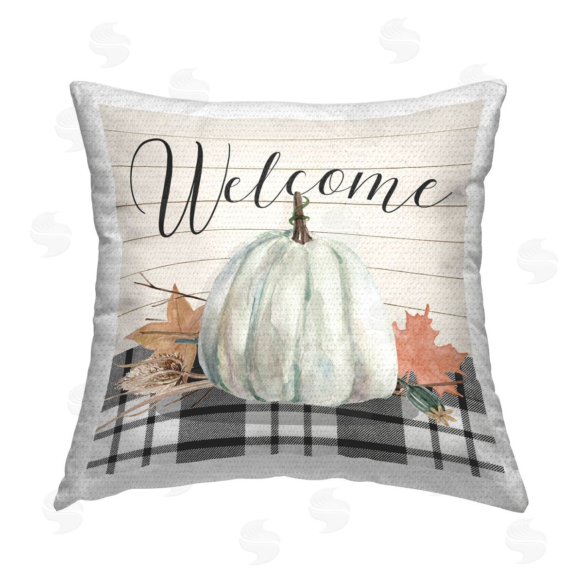 Livi and Finn Welcome Fall Botanicals Outdoor Quick-Dry Polyester Printed Throw Pillow
