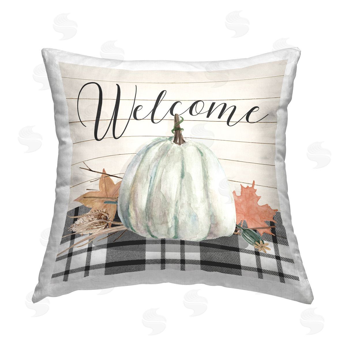 Livi and Finn Welcome Fall Botanicals Printed Plush Polyester Throw Pillow
