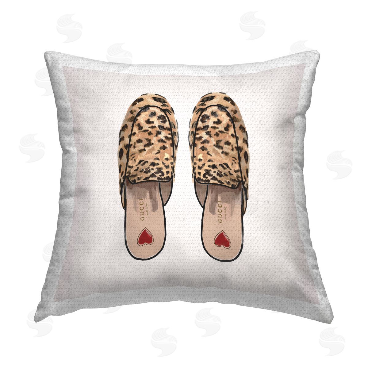 Amelia Noyes Glam Leopard Loafers Outdoor Quick-Dry Polyester Printed Throw Pillow