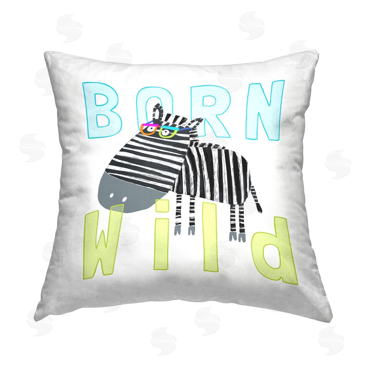 Carla Daly Born Wild Zebra Phrase Printed Plush Polyester Throw Pillow