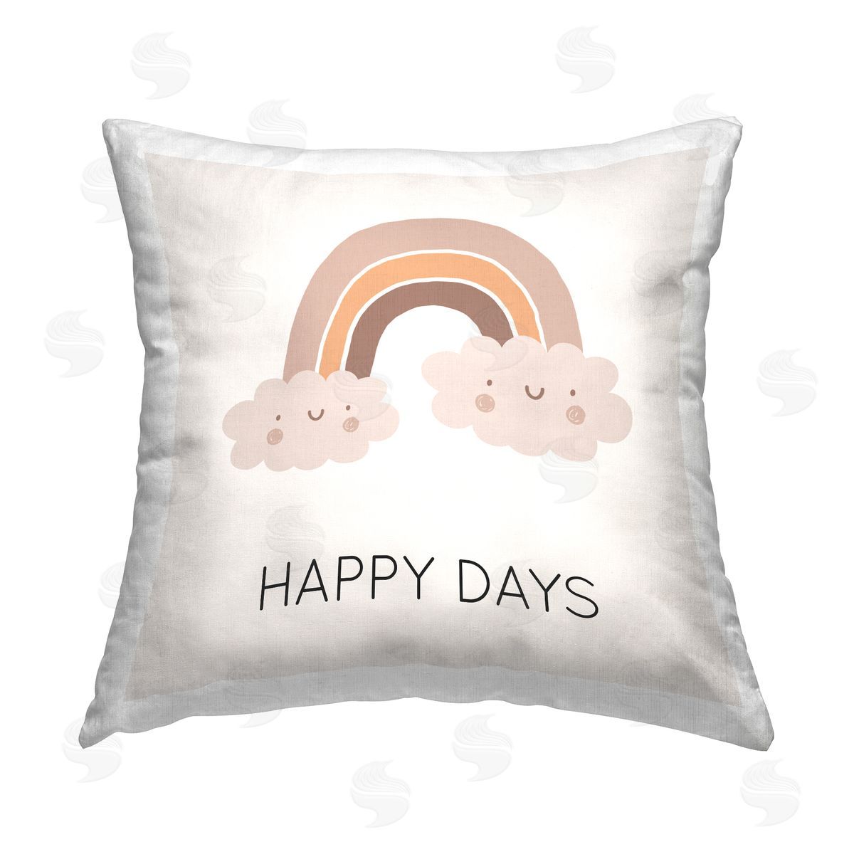 LSR Design Studio Happy Days Muted Rainbow Printed Plush Polyester Throw Pillow