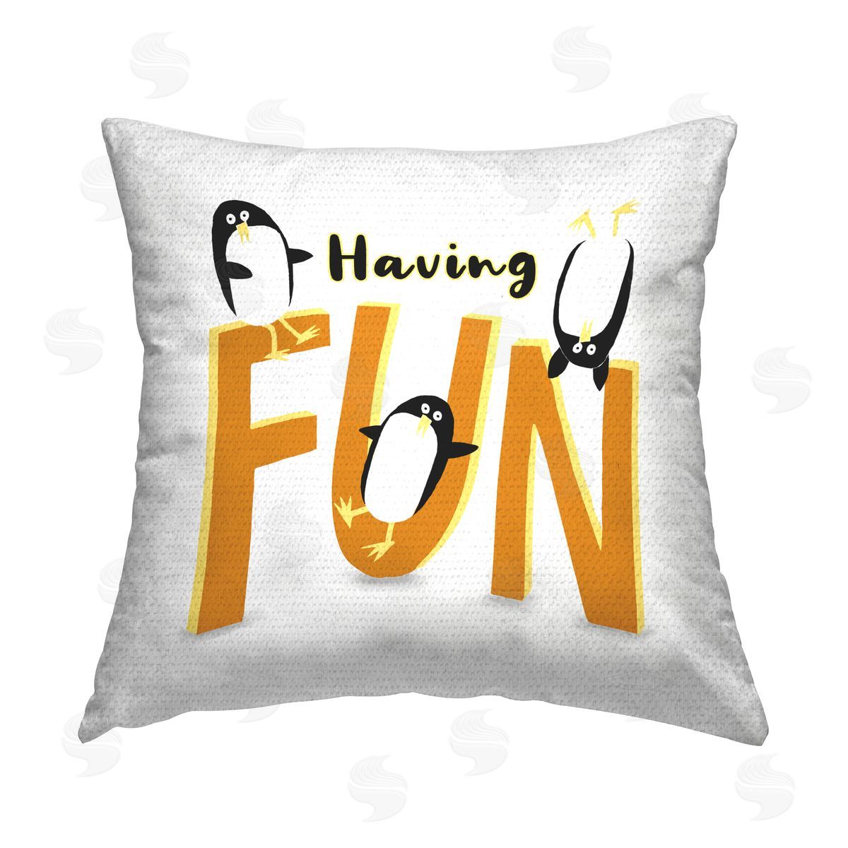 Carla Daly Having Fun Penguins Outdoor Quick-Dry Polyester Printed Throw Pillow
