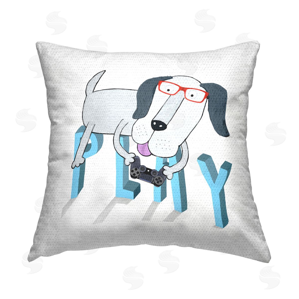 Carla Daly Play Video Gamer Dog Outdoor Quick-Dry Polyester Printed Throw Pillow