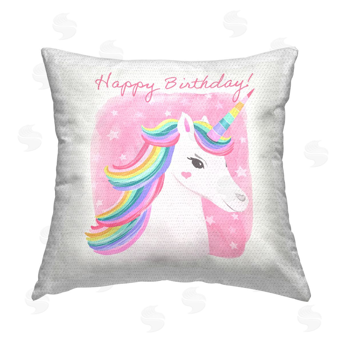 Diane Neukirch Happy Birthday Unicorn Outdoor Quick-Dry Polyester Printed Throw Pillow
