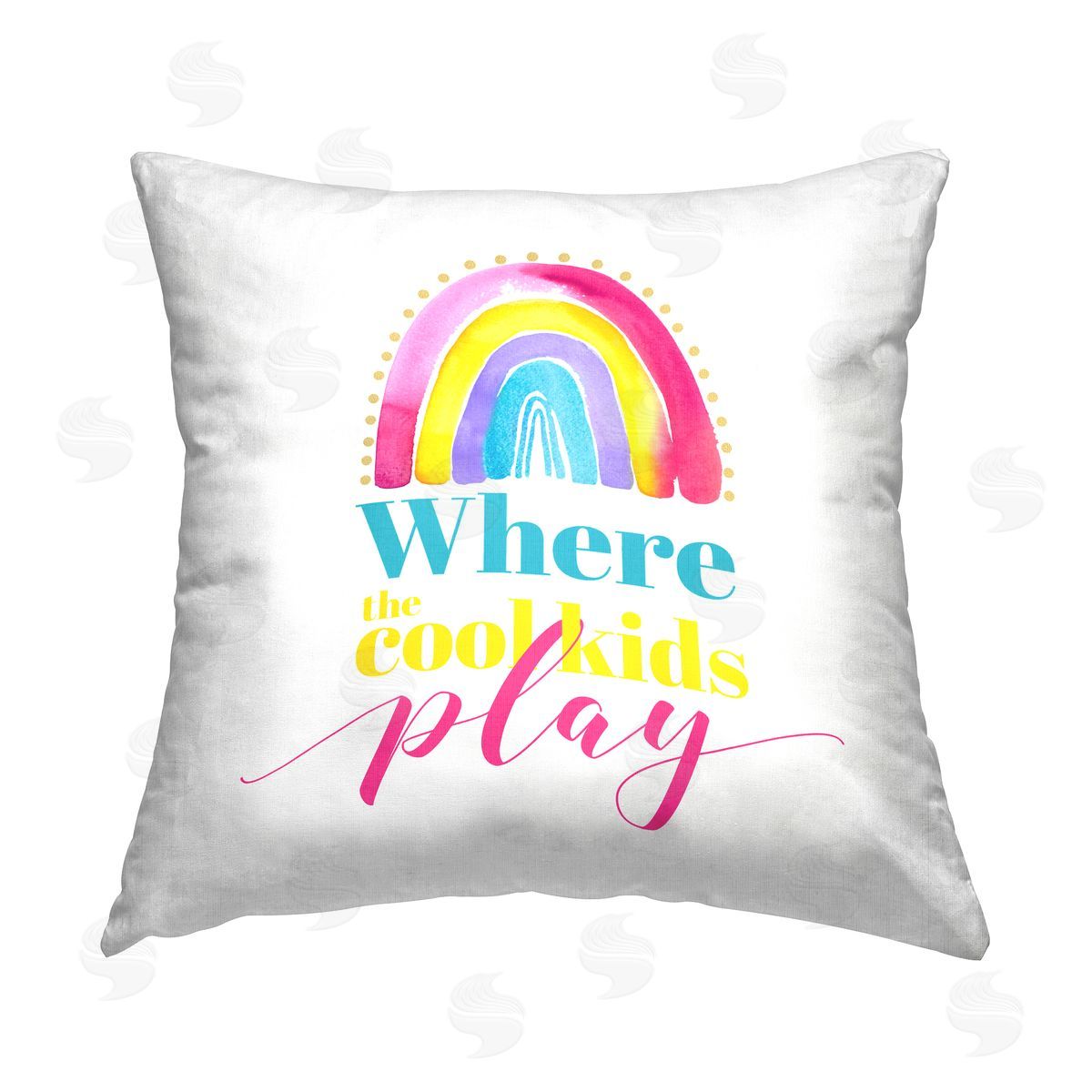 Enya Todd Cool Kids Play Phrase Printed Plush Polyester Throw Pillow