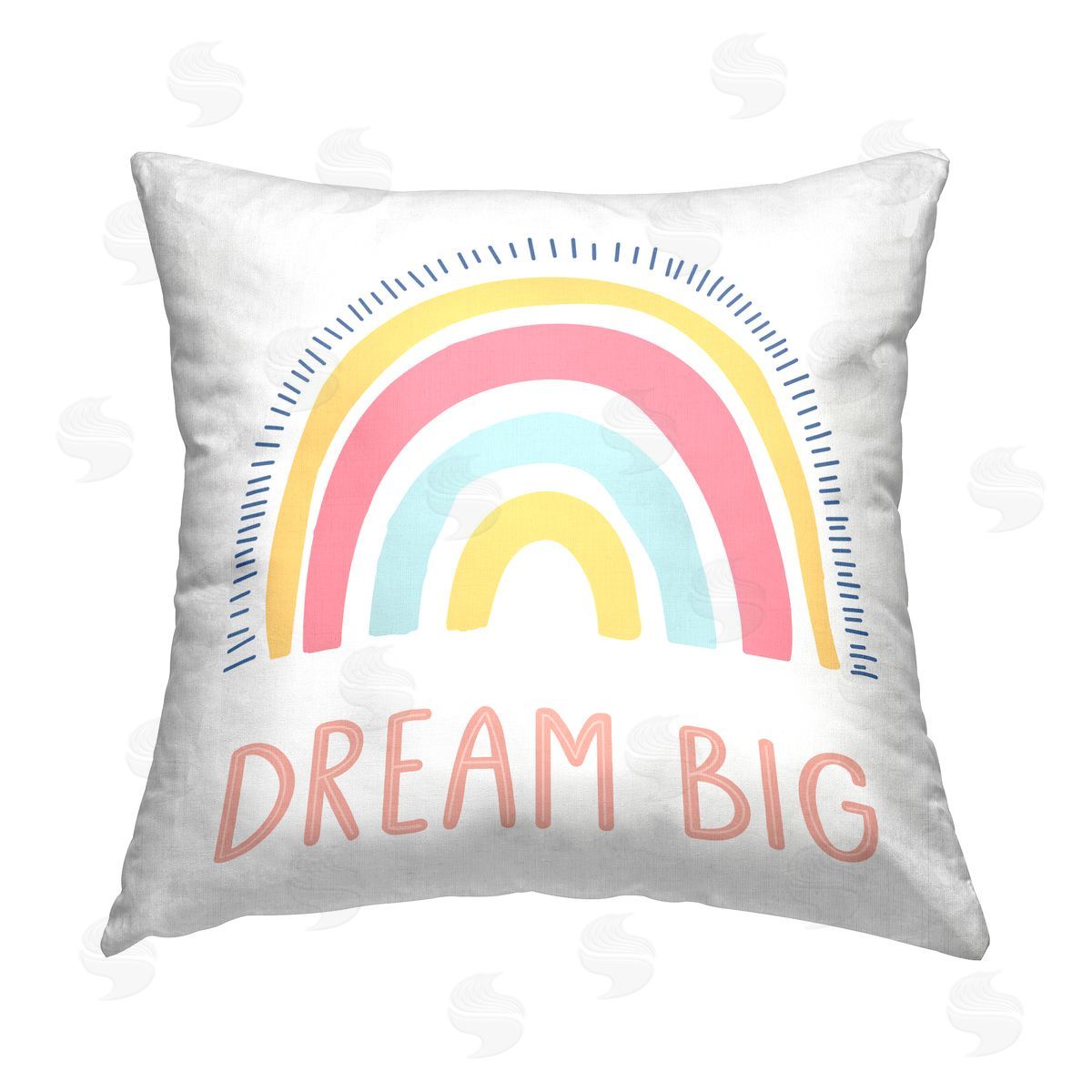 LSR Design Studio Dream Big Rainbow Phrase Printed Plush Polyester Throw Pillow