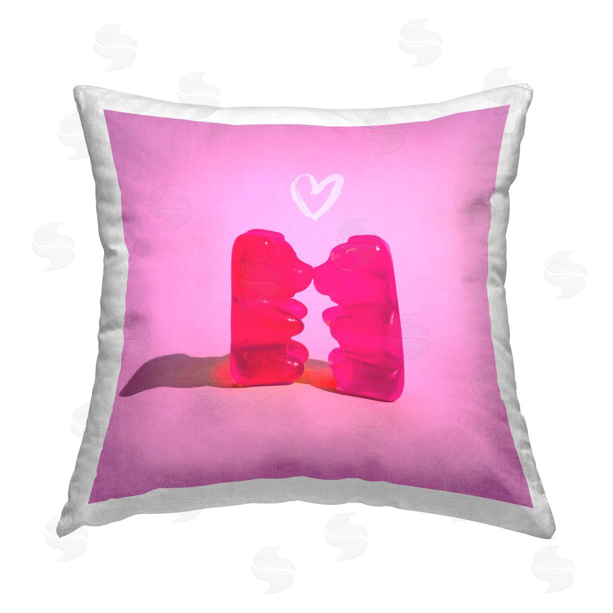 Stupell Studio Candy Bears Romance Printed Plush Polyester Throw Pillow