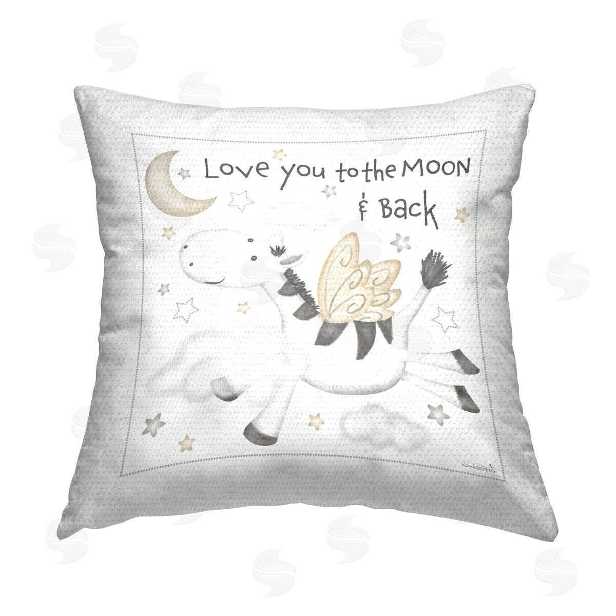 Victoria Hutto Moon & Back Phrase Outdoor Quick-Dry Polyester Printed Throw Pillow