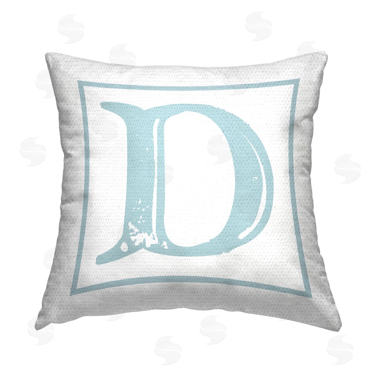Stupell Studio Blue D Letter Outdoor Quick-Dry Polyester Printed Throw Pillow