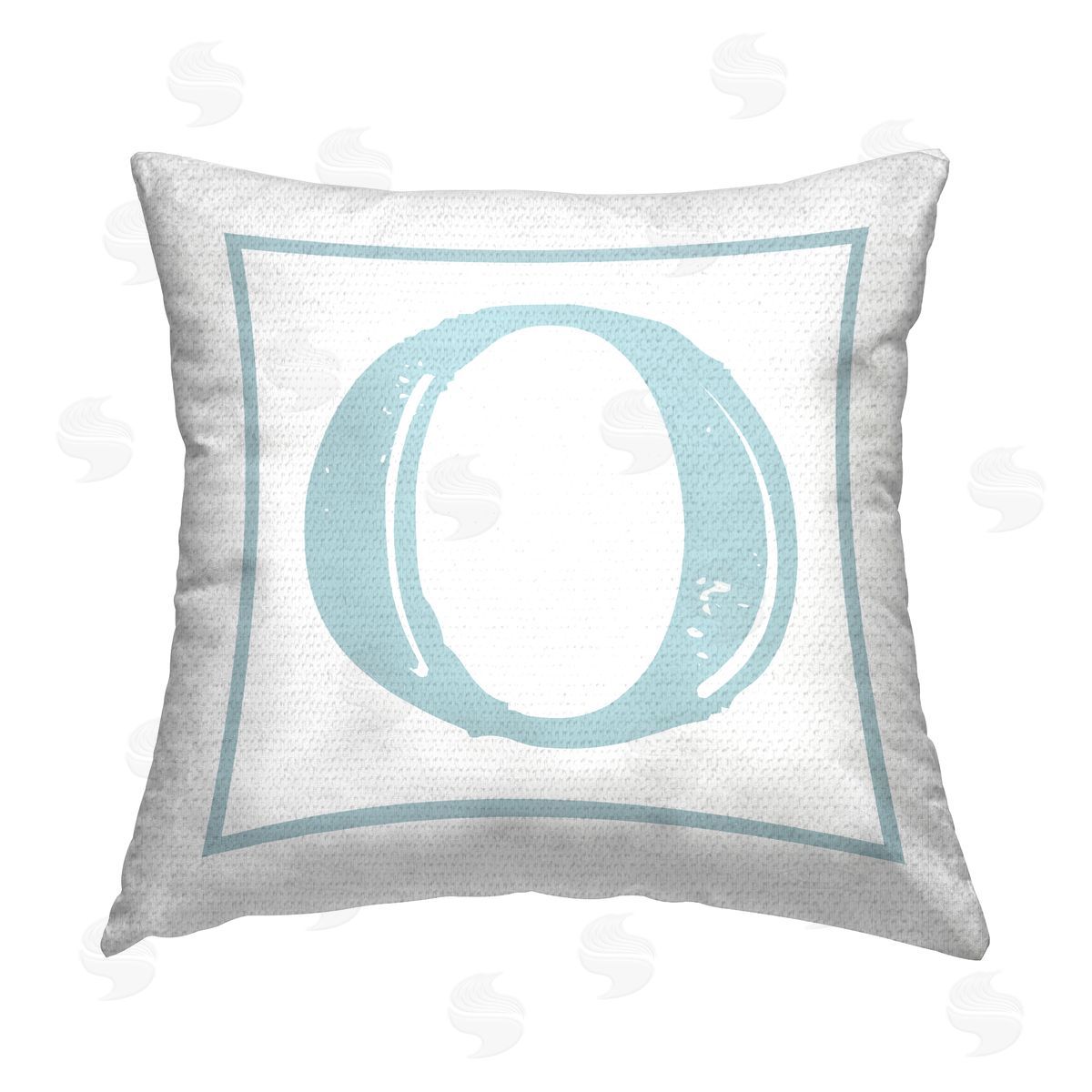 Stupell Studio Blue O Initial Letter Outdoor Quick-Dry Polyester Printed Throw Pillow