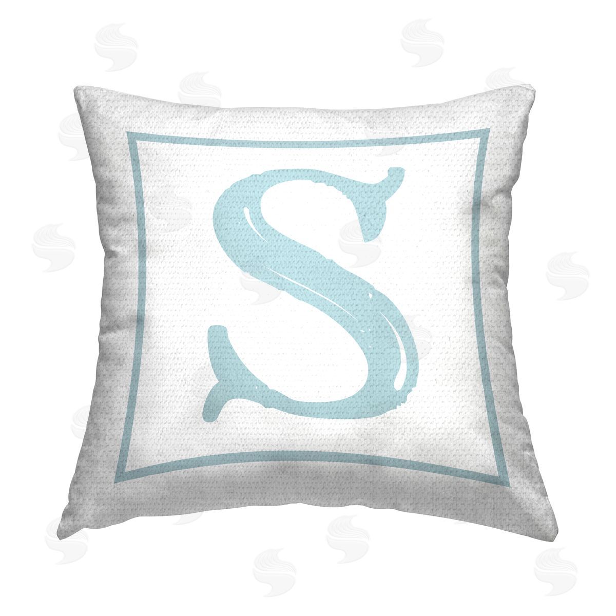 Stupell Studio Blue S Alphabet Initial Outdoor Quick-Dry Polyester Printed Throw Pillow