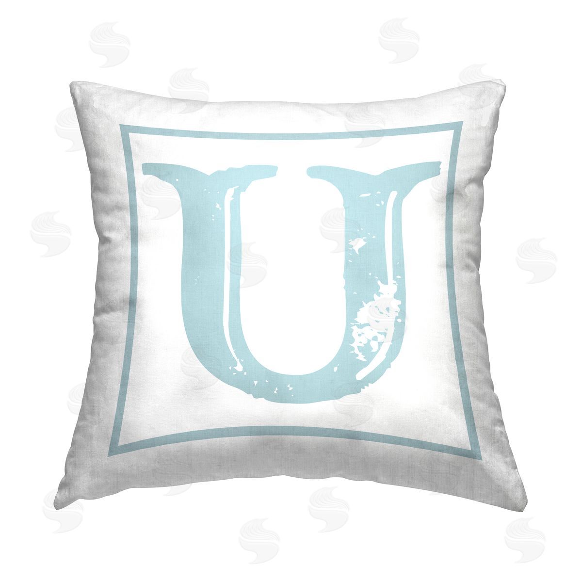 Stupell Studio U Alphabet Initial Printed Plush Polyester Throw Pillow
