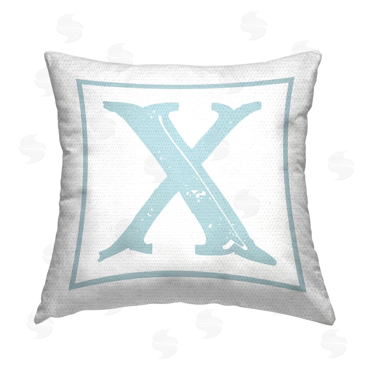 Stupell Studio Blue X Alphabet Letter Outdoor Quick-Dry Polyester Printed Throw Pillow