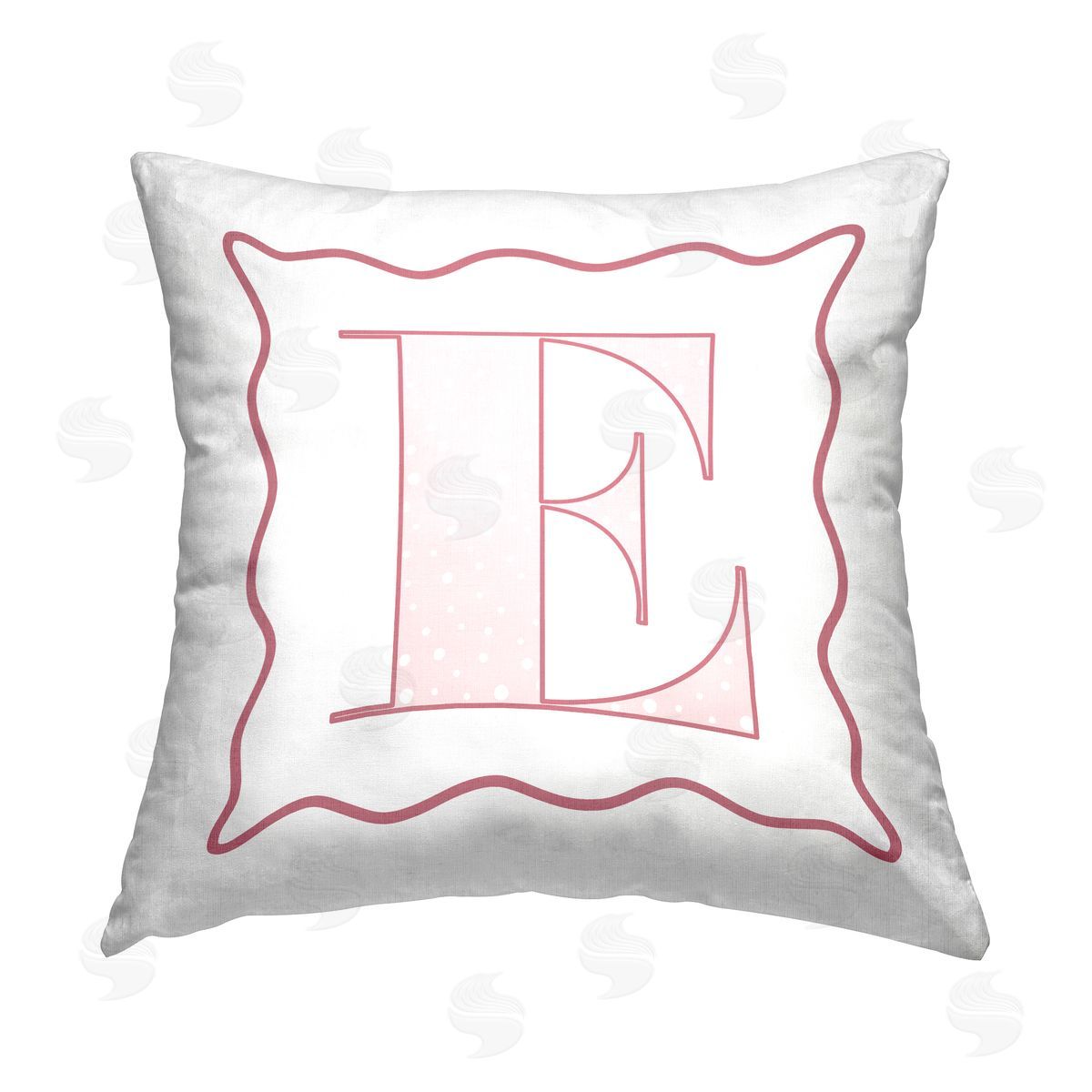 Stupell Studio Pink Patterned E Alphabet Printed Plush Polyester Throw Pillow