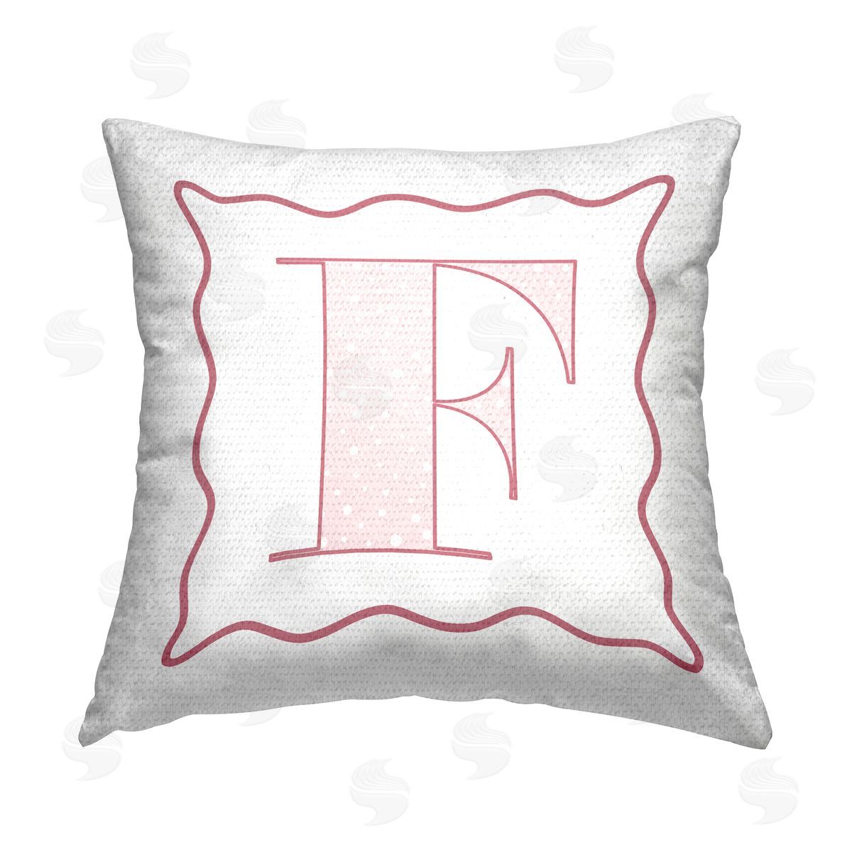 Stupell Studio Pink Patterned F Letter Outdoor Quick-Dry Polyester Printed Throw Pillow