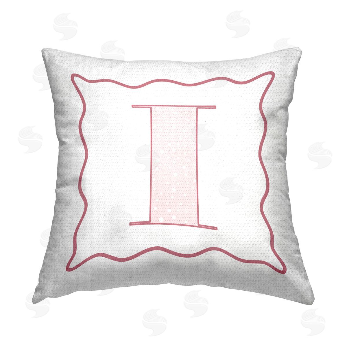 Stupell Studio Pink I Patterned Letter Outdoor Quick-Dry Polyester Printed Throw Pillow