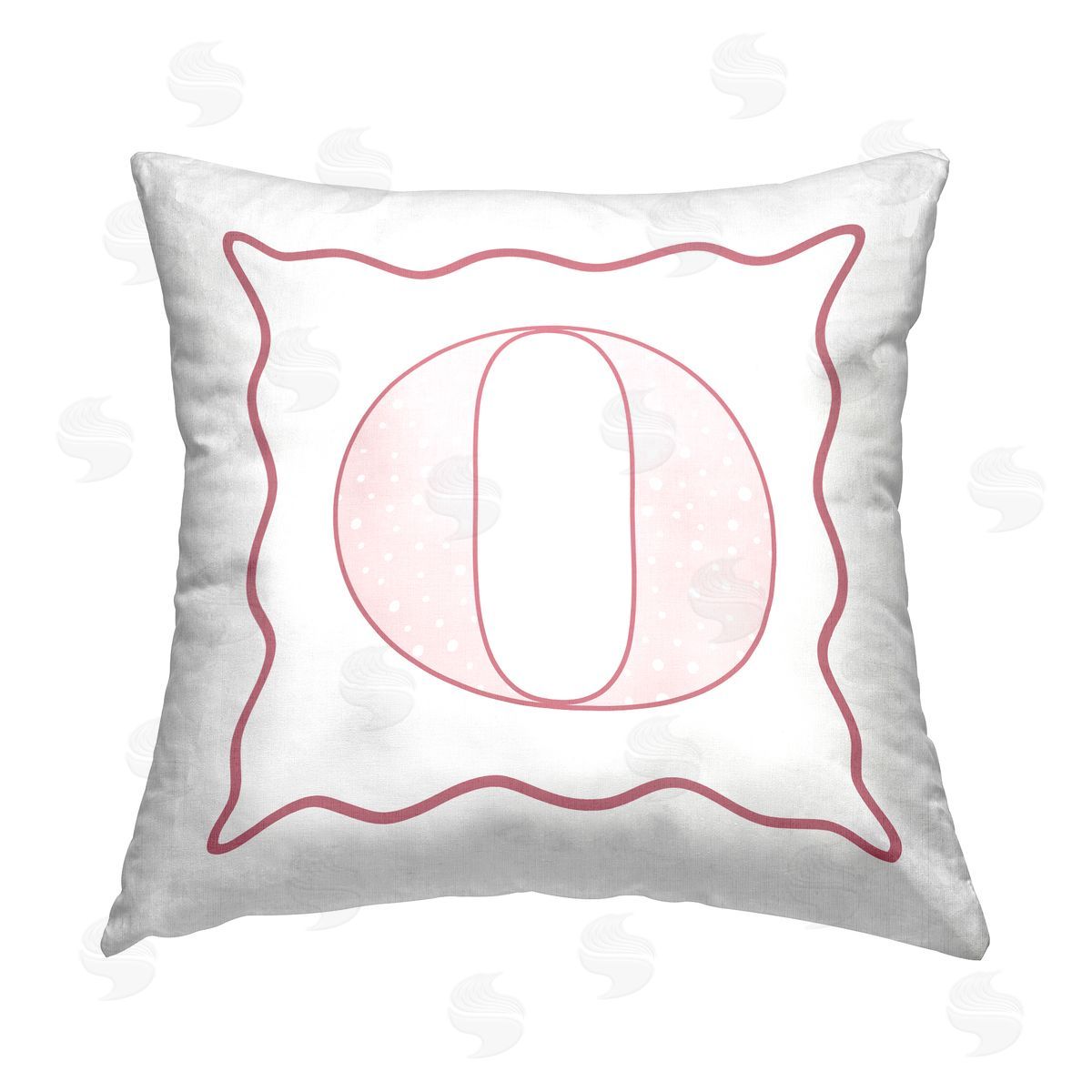 Stupell Studio Pink O Patterned Alphabet Printed Plush Polyester Throw Pillow