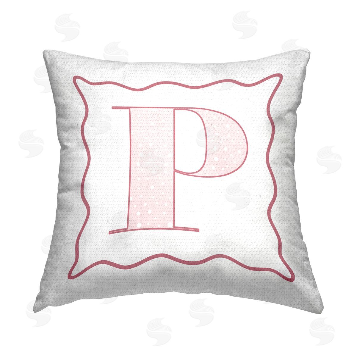 Stupell Studio Pink P Patterned Initial Outdoor Quick-Dry Polyester Printed Throw Pillow