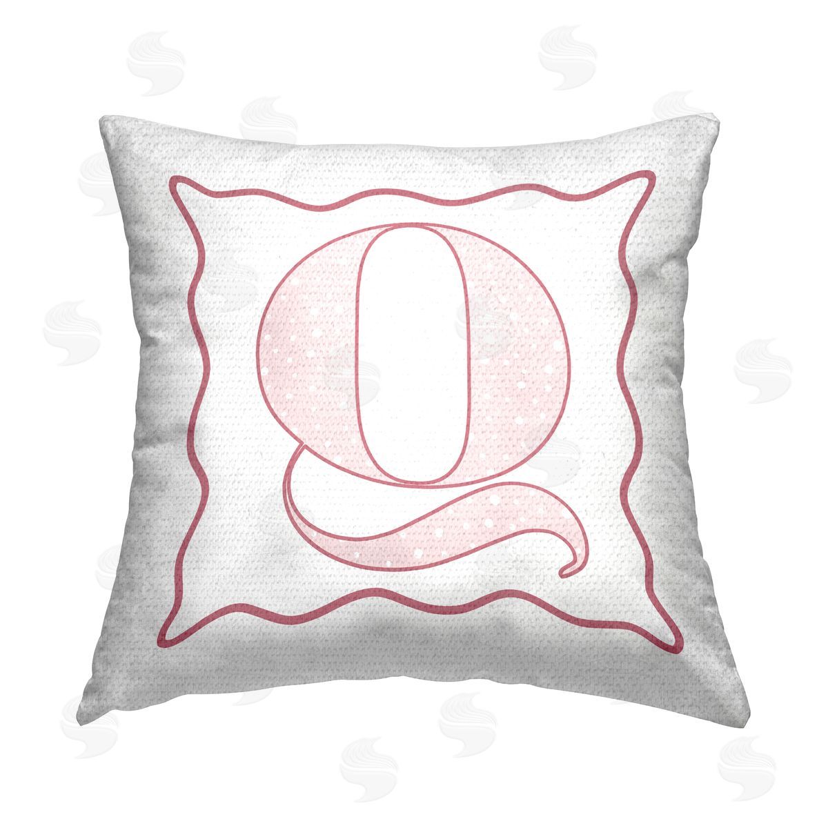 Stupell Studio Pink Patterned Q Initial Outdoor Quick-Dry Polyester Printed Throw Pillow
