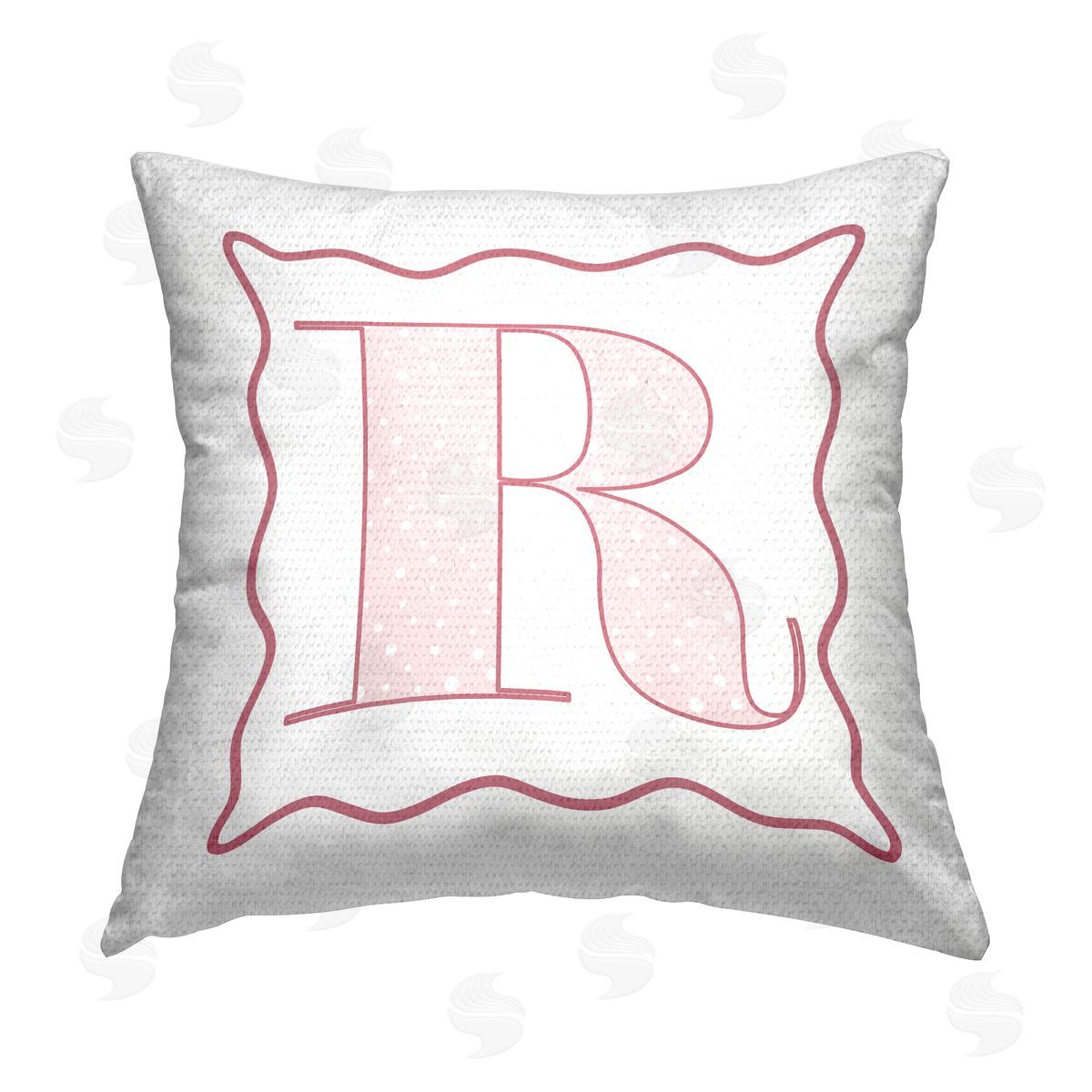 Stupell Studio Pink R Patterned Initial Outdoor Quick-Dry Polyester Printed Throw Pillow