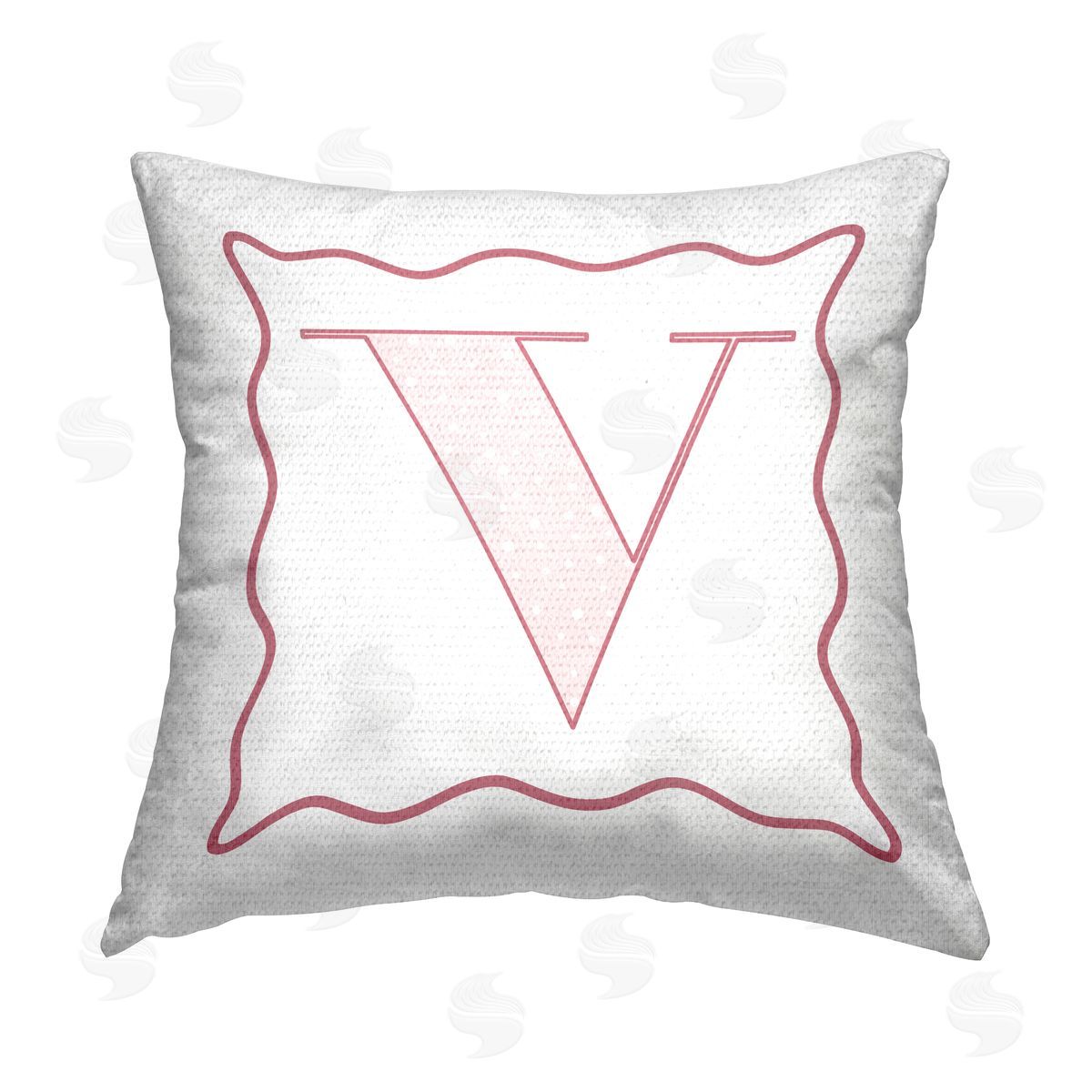 Stupell Studio Patterned V Name Initial Outdoor Quick-Dry Polyester Printed Throw Pillow
