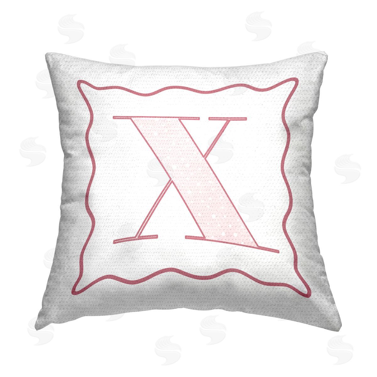Stupell Studio Pink Patterned X Initial Outdoor Quick-Dry Polyester Printed Throw Pillow