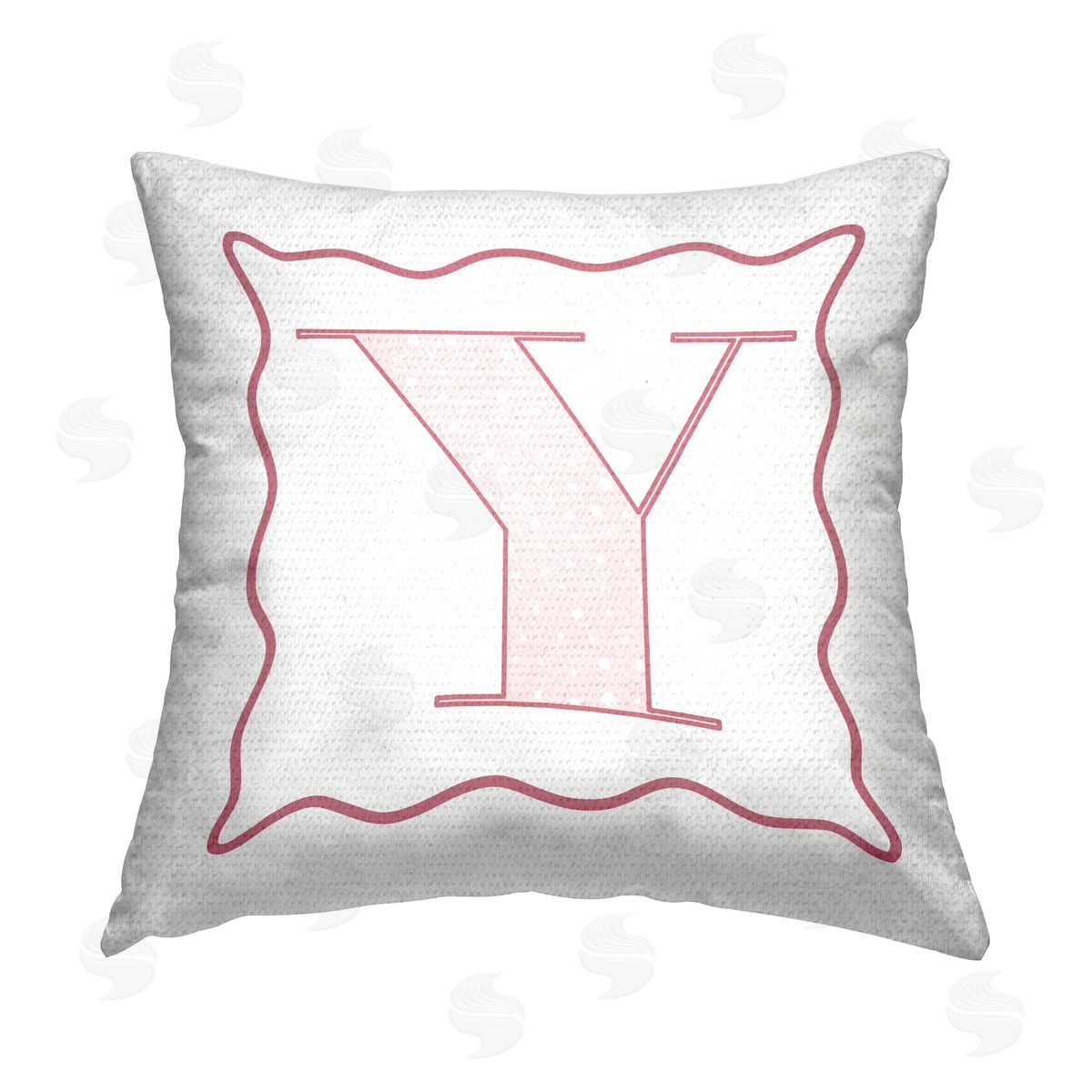 Stupell Studio Pink Y Patterned Alphabet Outdoor Quick-Dry Polyester Printed Throw Pillow