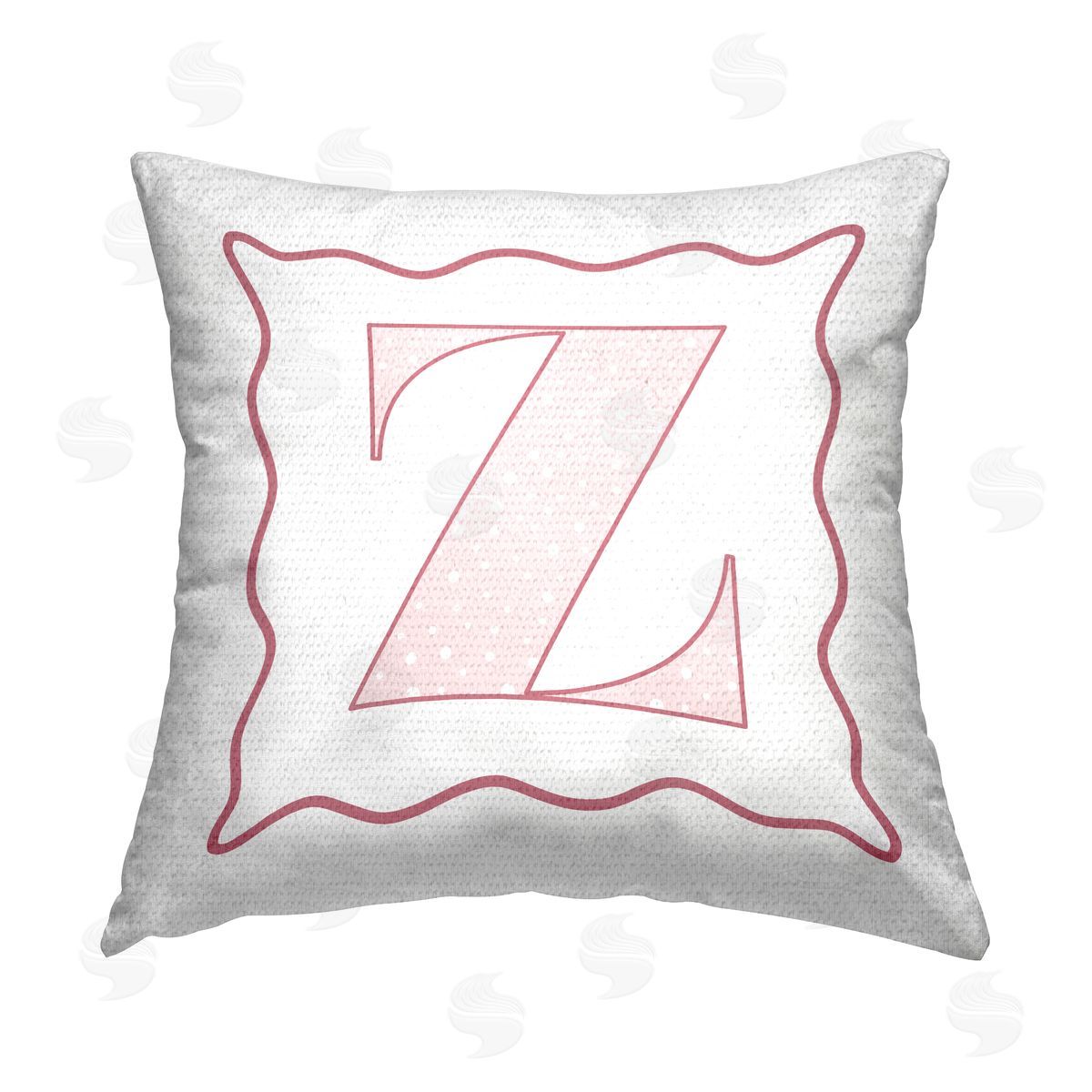 Stupell Studio Pink Patterned Z Initial Outdoor Quick-Dry Polyester Printed Throw Pillow
