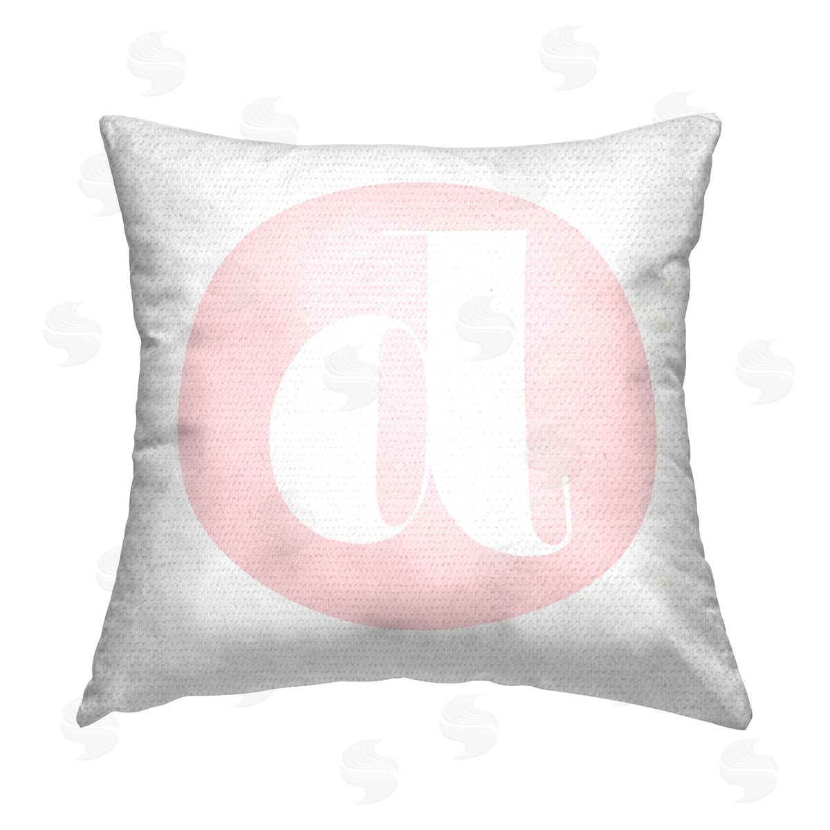 Stupell Studio Pink D Alphabet Letter Outdoor Quick-Dry Polyester Printed Throw Pillow