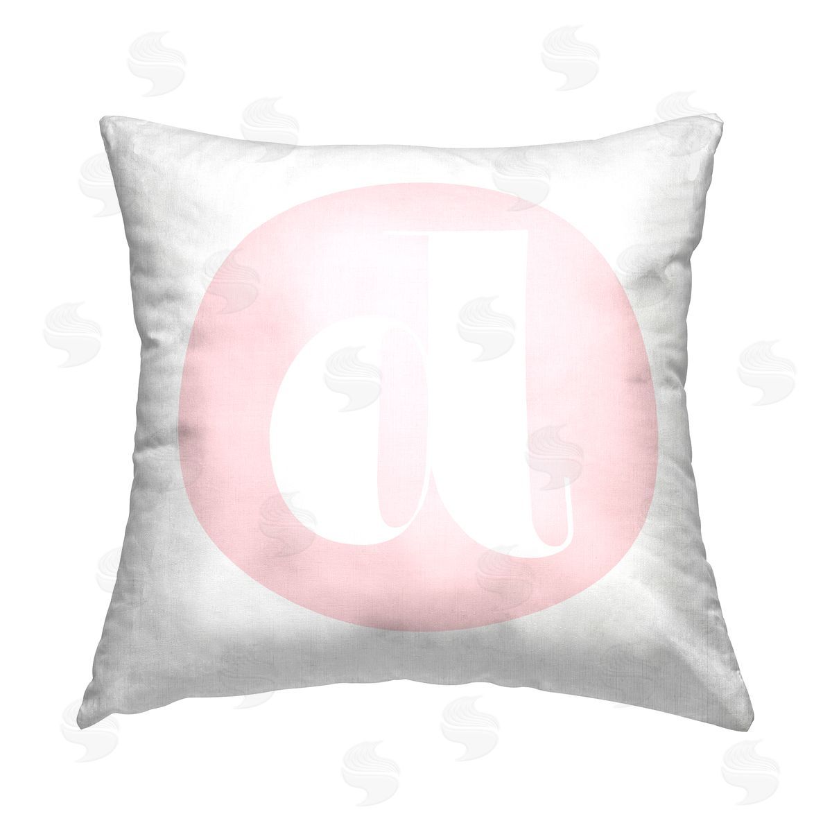Stupell Studio Pink D Alphabet Letter Printed Plush Polyester Throw Pillow