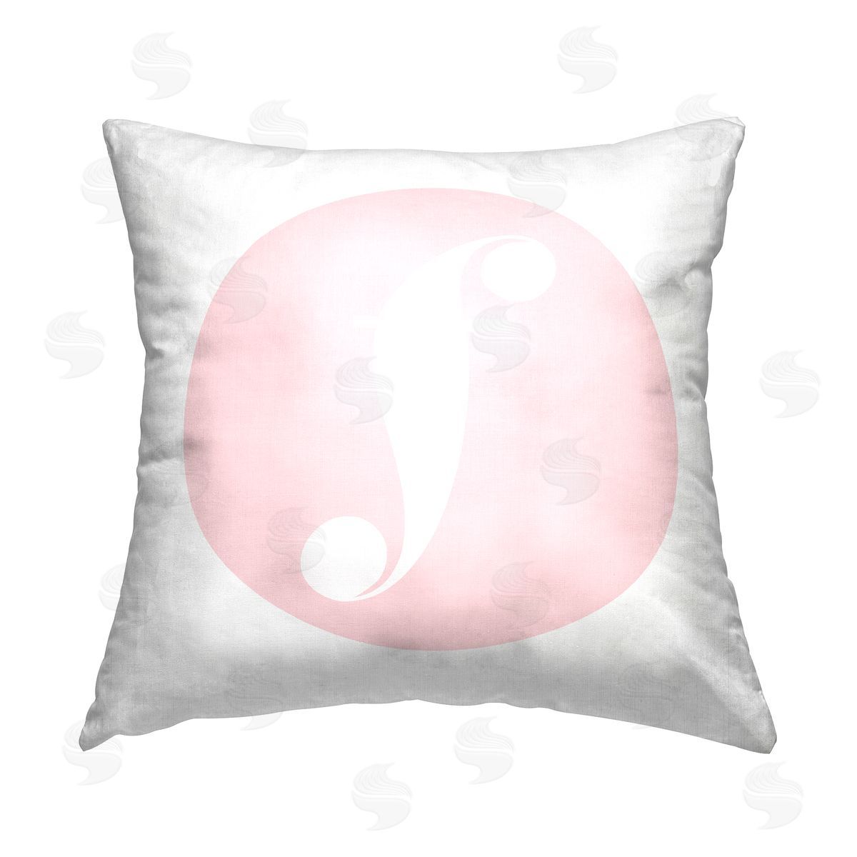 Stupell Studio Pink F Name Letter Printed Plush Polyester Throw Pillow
