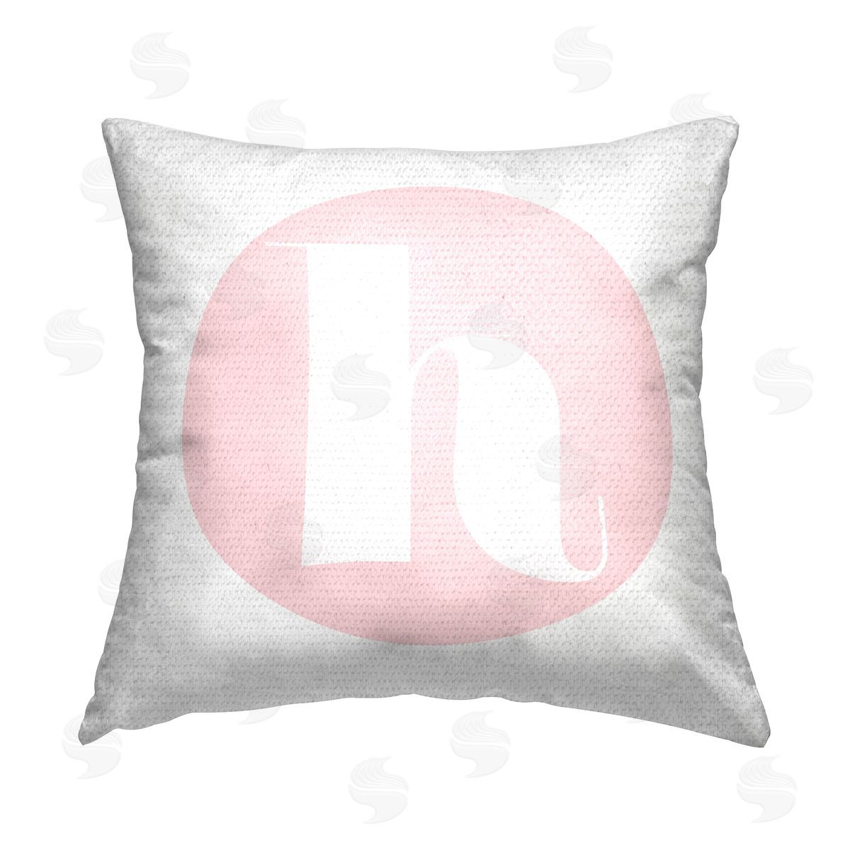 Stupell Studio Pink H Lowercase Letter Outdoor Quick-Dry Polyester Printed Throw Pillow