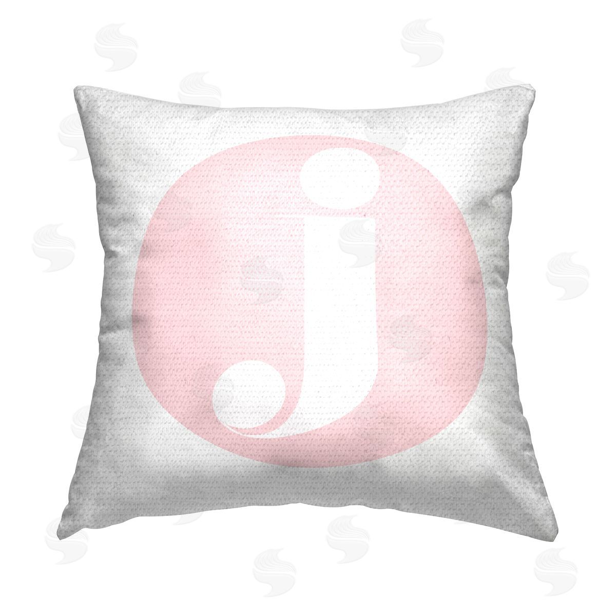 Stupell Studio Pink J Name Letter Outdoor Quick-Dry Polyester Printed Throw Pillow