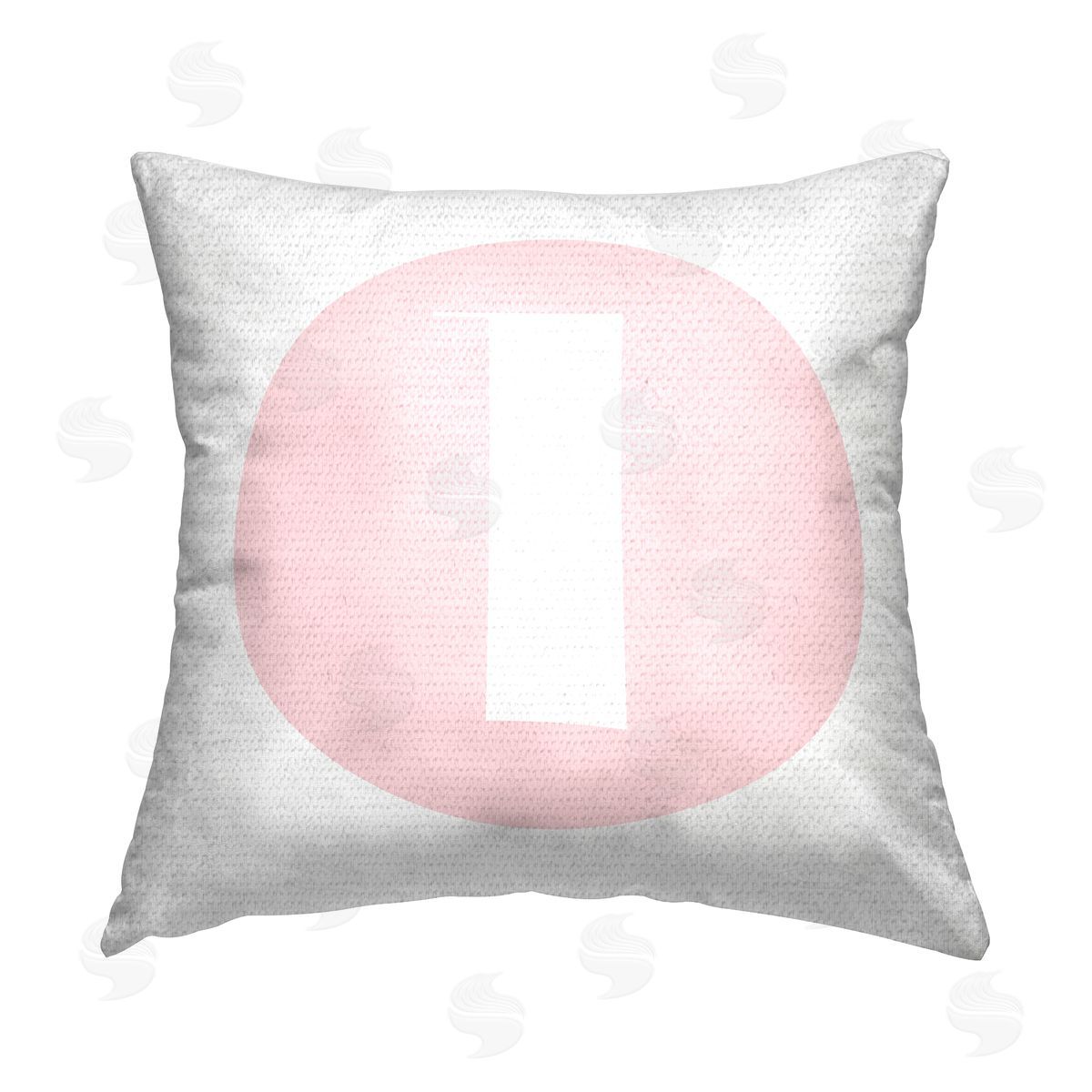 Stupell Studio Pink L Name Initial Outdoor Quick-Dry Polyester Printed Throw Pillow