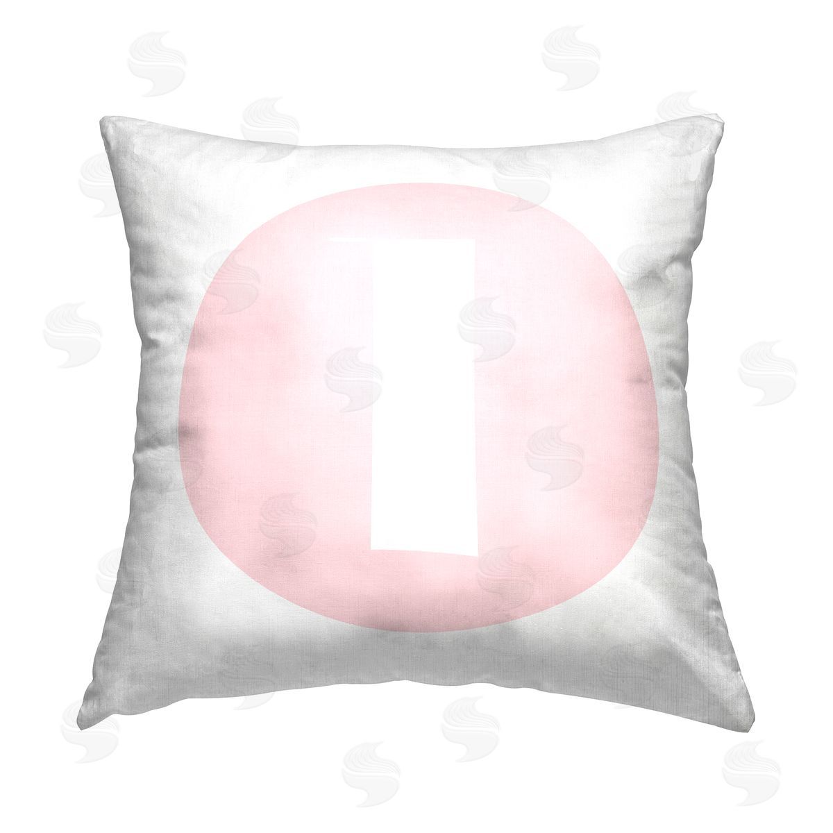 Stupell Studio Pink L Name Initial Printed Plush Polyester Throw Pillow