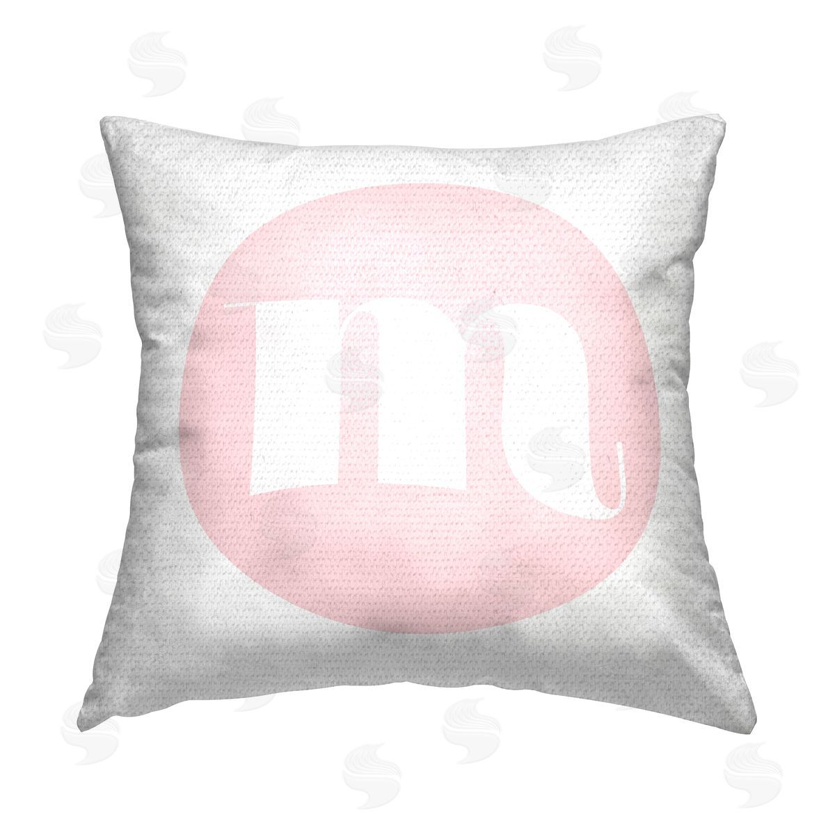 Stupell Studio Pink M Alphabet Letter Outdoor Quick-Dry Polyester Printed Throw Pillow