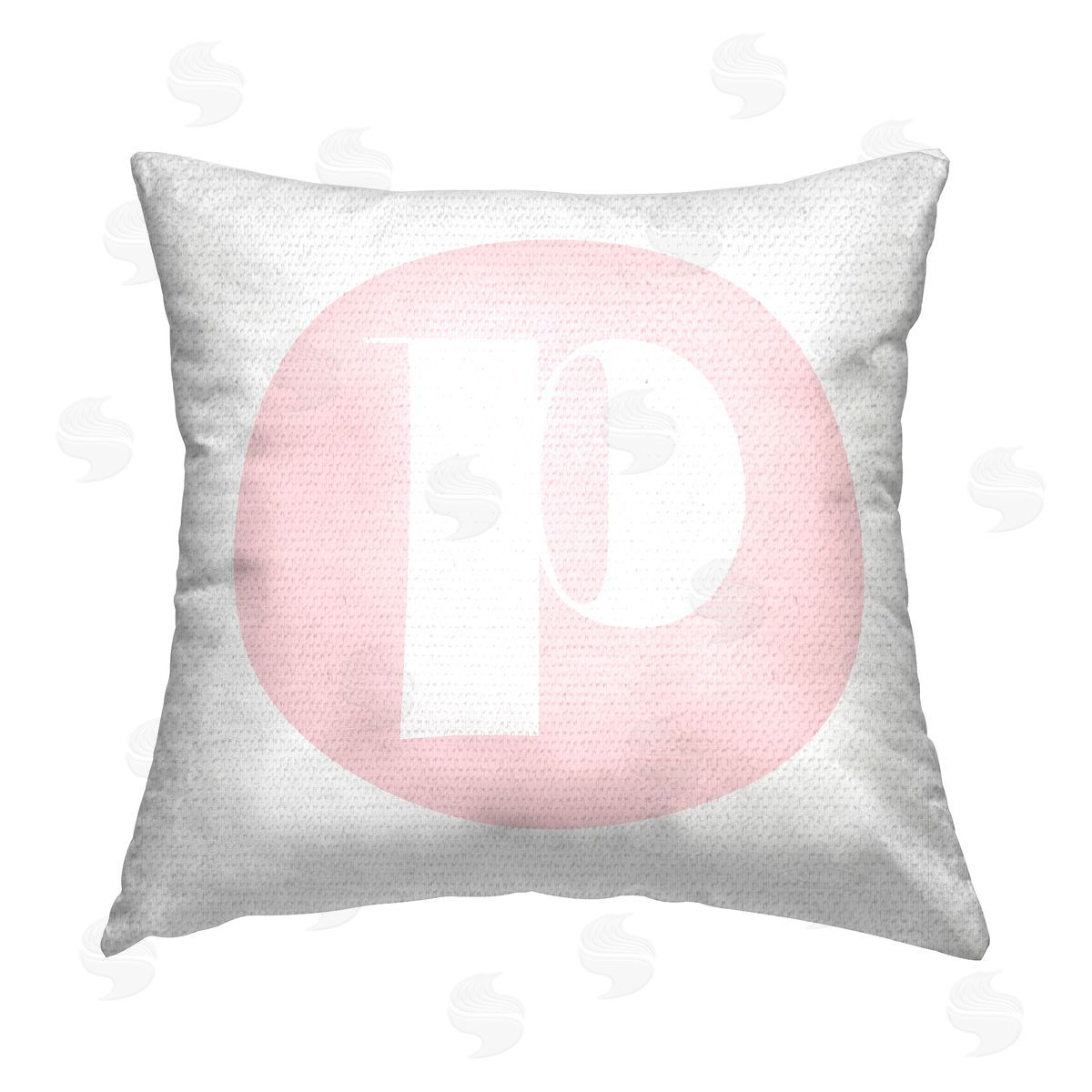 Stupell Studio Pink P Name Initial Outdoor Quick-Dry Polyester Printed Throw Pillow