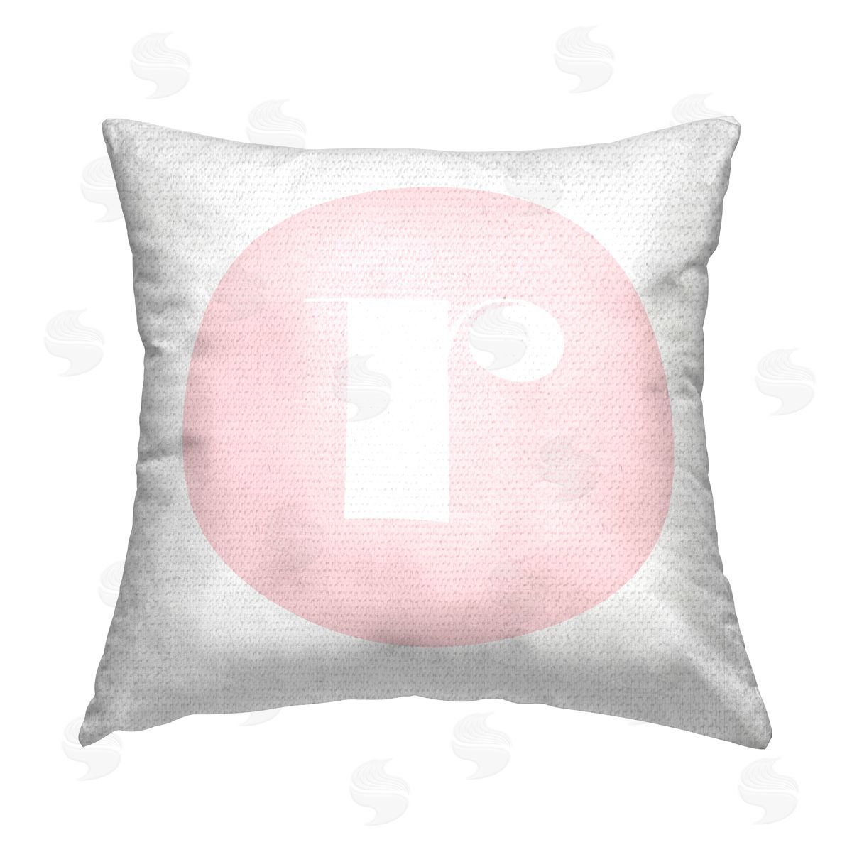 Stupell Studio Pink R Lowercase Initial Outdoor Quick-Dry Polyester Printed Throw Pillow
