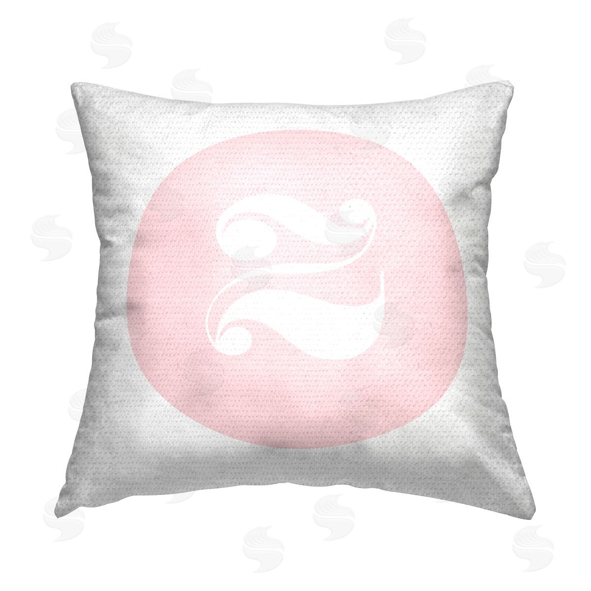 Stupell Studio Pink Z Alphabet Initial Outdoor Quick-Dry Polyester Printed Throw Pillow