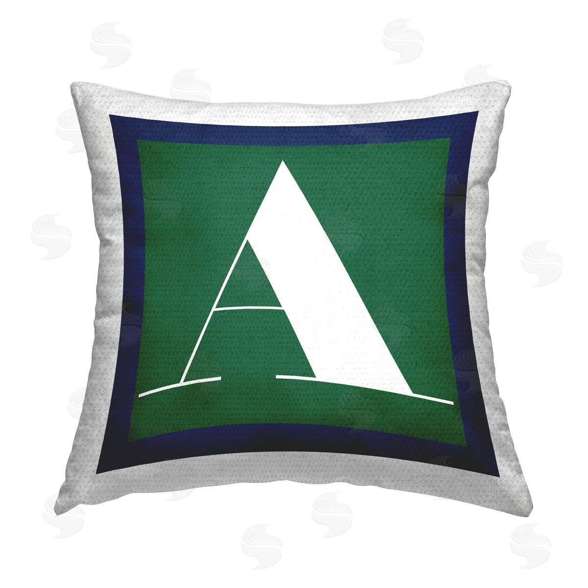 Stupell Studio Green A Initial Letter Outdoor Quick-Dry Polyester Printed Throw Pillow