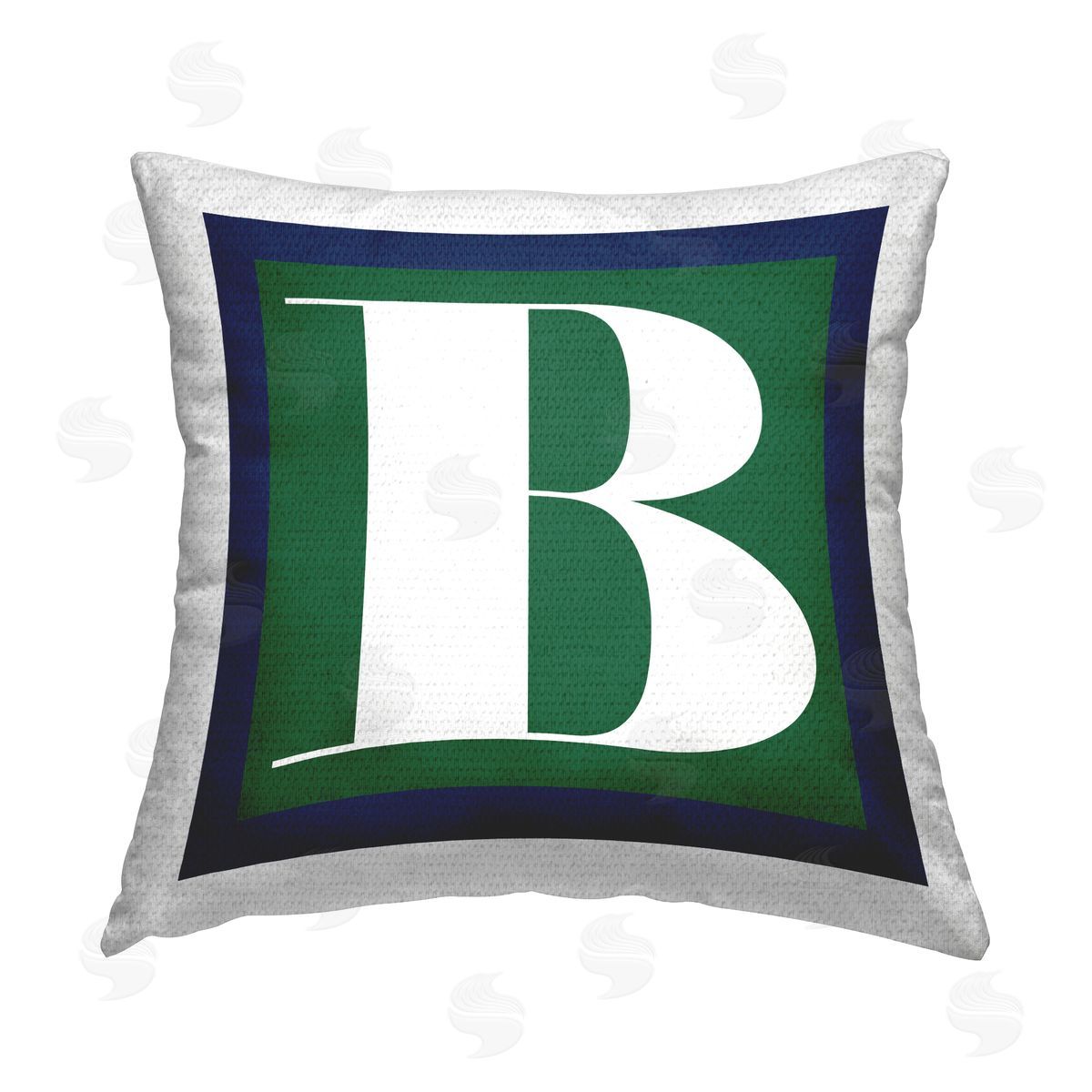 Stupell Studio Green B Name Initial Outdoor Quick-Dry Polyester Printed Throw Pillow