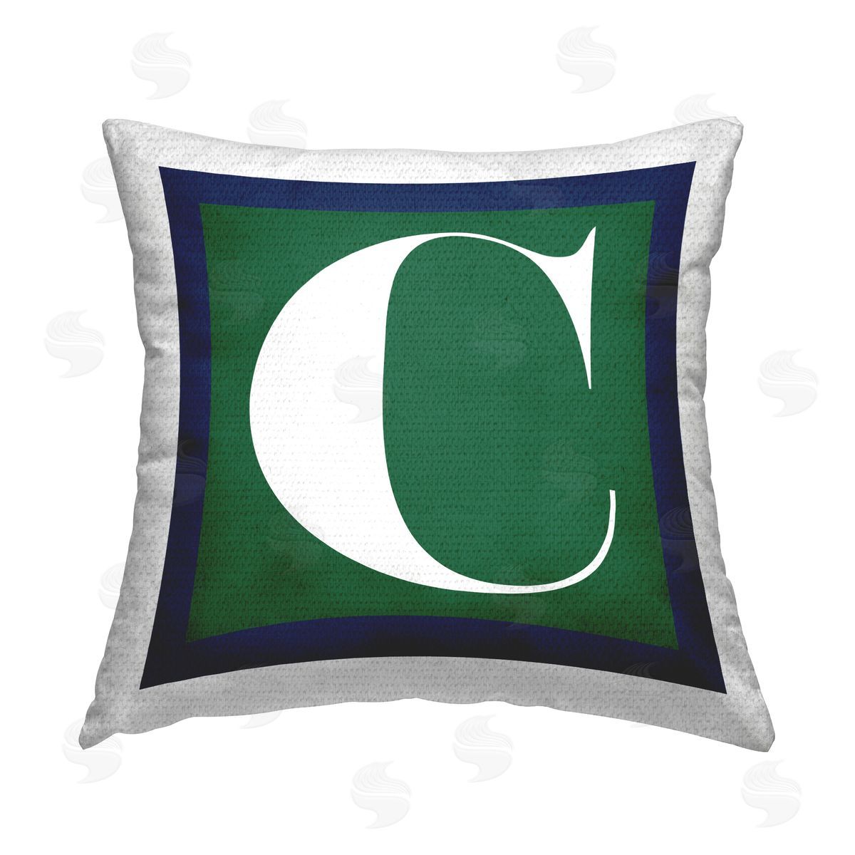Stupell Studio Green C Name Initial Outdoor Quick-Dry Polyester Printed Throw Pillow