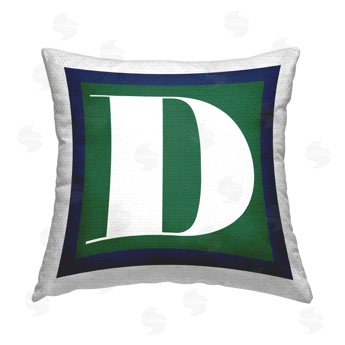 Stupell Studio Green D Alphabet Initial Outdoor Quick-Dry Polyester Printed Throw Pillow