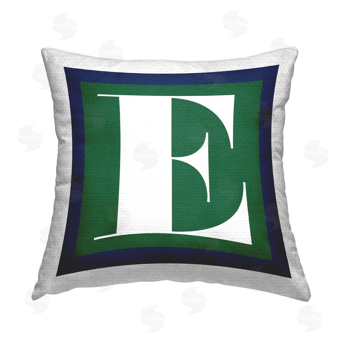 Stupell Studio Green E Alphabet Letter Outdoor Quick-Dry Polyester Printed Throw Pillow