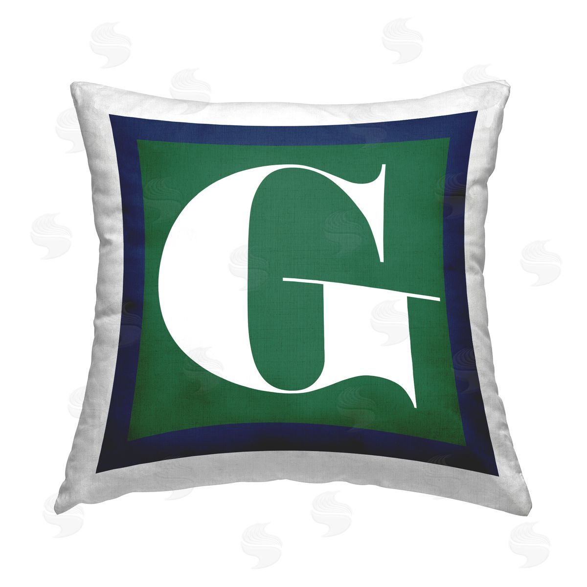 Stupell Studio Green G Name Initial Printed Plush Polyester Throw Pillow